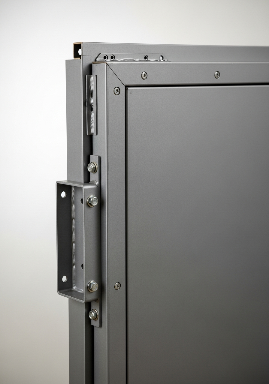 Heavy-duty steel security door for vacant buildings